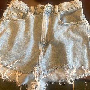 high waisted denim shorts